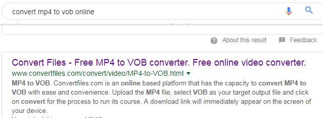 Search MP4 to VOB Converter Online