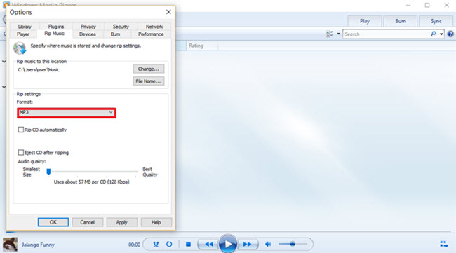 Convert WMA to MP3 on Windows Media Player
