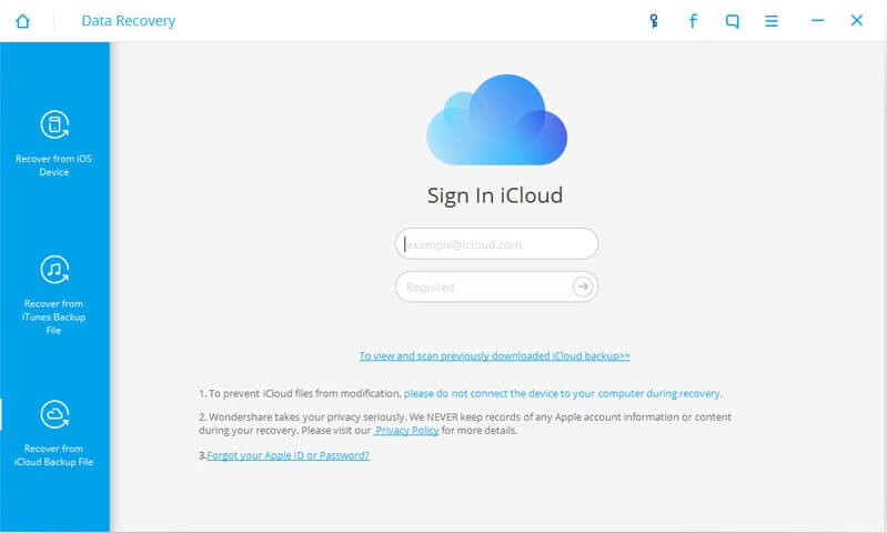 Sign In iCloud Recovery Mode
